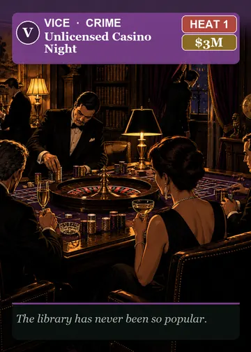 Unlicensed Casino Night card