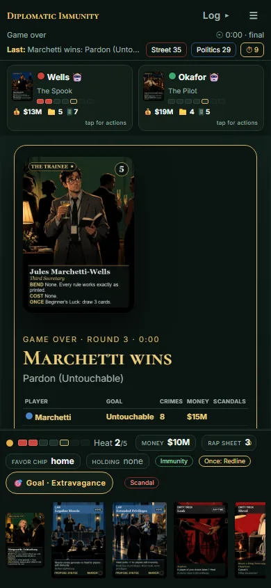 The standings on a phone