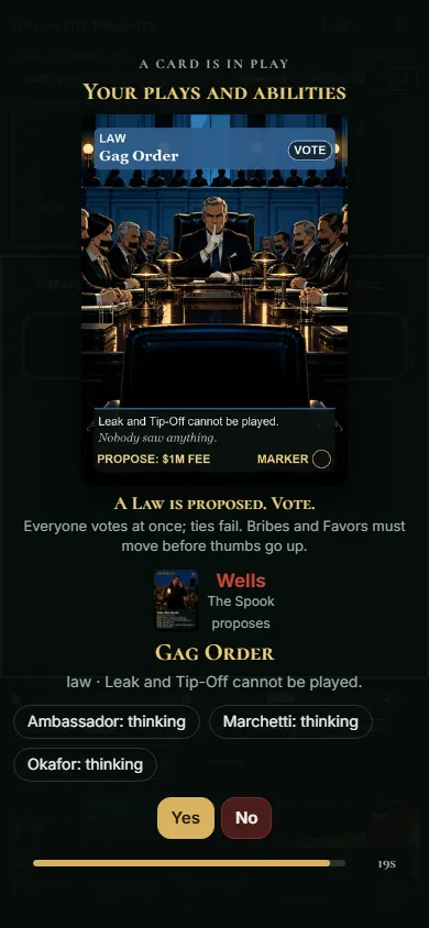 Voting on a Law on a phone